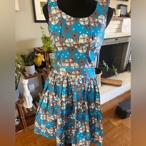 Vintage handmade sleeveless dress with discs sz s/m